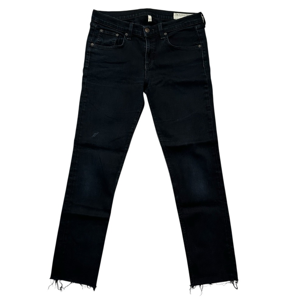 RAG & BONE Kensington Skinny Jeans sz 29 Dark Indigo Blue Raw Hem Cut 4070